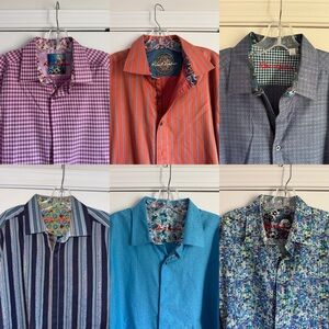 Robert Graham Men's Dress Shirts - Purple, Orange, Blue Collection